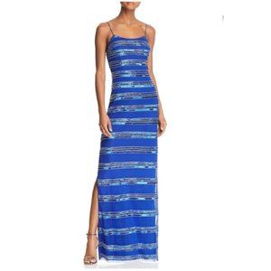 Aidan Mattox Womens Gown Blue